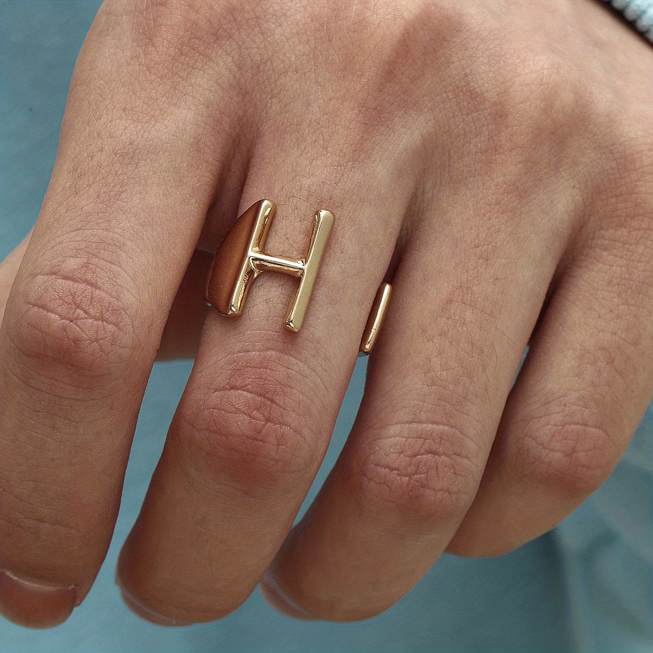 Minimalist Letter Ring For Men, Daily Decoration Gift